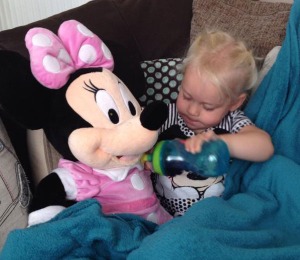 Poorly Penny looking after Minnie
